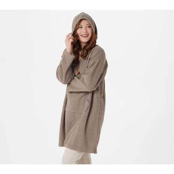 Koolaburra By Ugg Sz. XS Suede Jersey Back Hooded Lounger Portabello